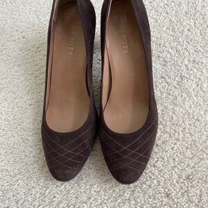 Talbots Brown Suede Block Heels, size 9